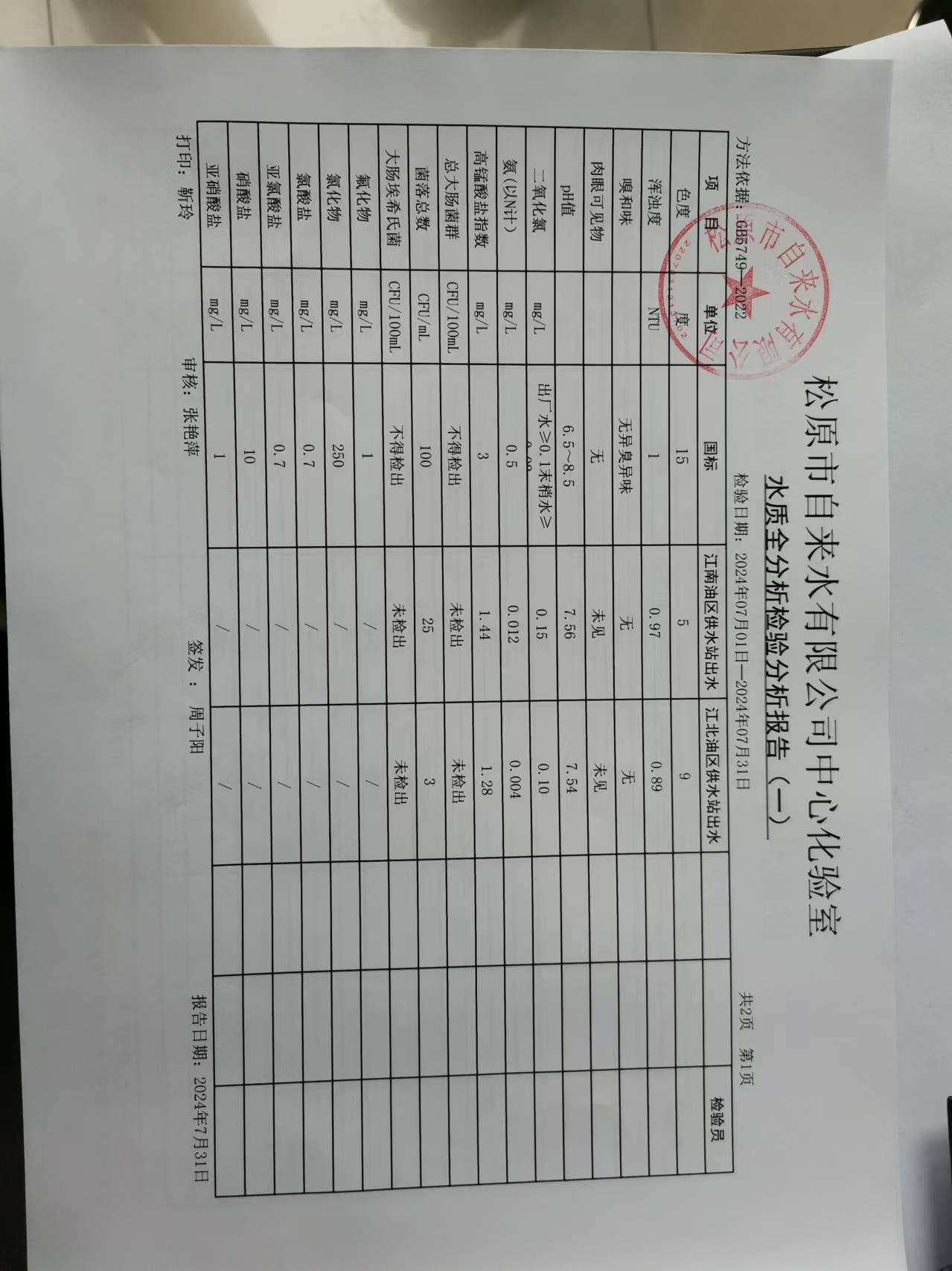 松原市自來(lái)水有限公司